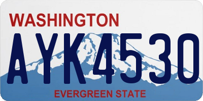 WA license plate AYK4530