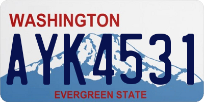 WA license plate AYK4531
