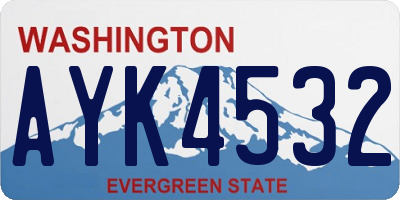 WA license plate AYK4532