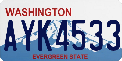WA license plate AYK4533
