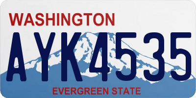WA license plate AYK4535