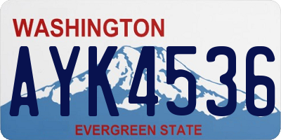 WA license plate AYK4536