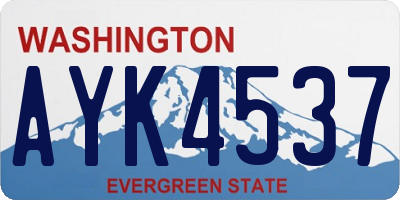 WA license plate AYK4537