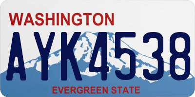 WA license plate AYK4538
