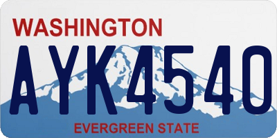 WA license plate AYK4540