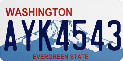 WA license plate AYK4543