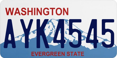 WA license plate AYK4545