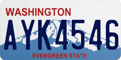 WA license plate AYK4546