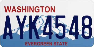 WA license plate AYK4548