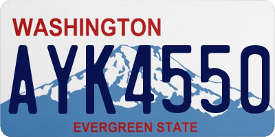 WA license plate AYK4550