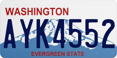 WA license plate AYK4552