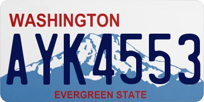 WA license plate AYK4553
