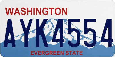 WA license plate AYK4554