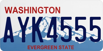 WA license plate AYK4555