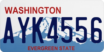 WA license plate AYK4556
