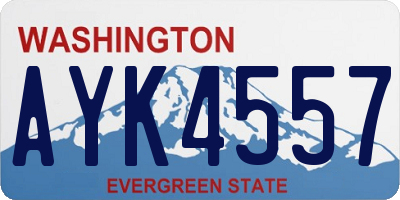 WA license plate AYK4557