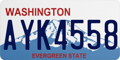 WA license plate AYK4558