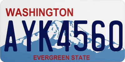 WA license plate AYK4560