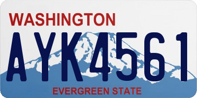 WA license plate AYK4561