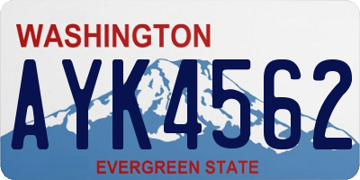 WA license plate AYK4562