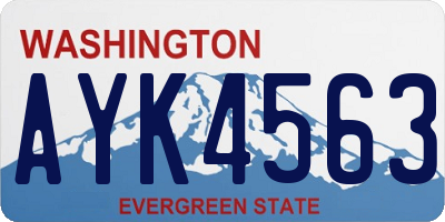 WA license plate AYK4563