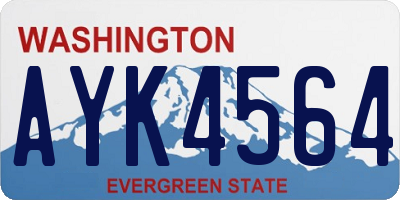 WA license plate AYK4564