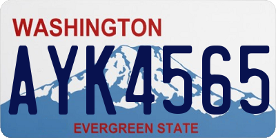 WA license plate AYK4565