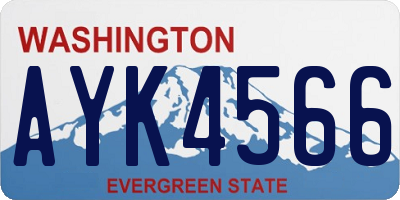WA license plate AYK4566