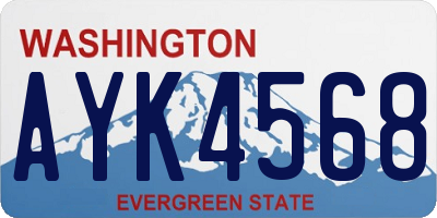 WA license plate AYK4568
