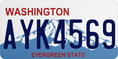 WA license plate AYK4569
