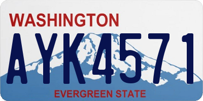 WA license plate AYK4571