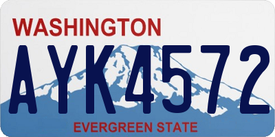 WA license plate AYK4572