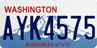 WA license plate AYK4575