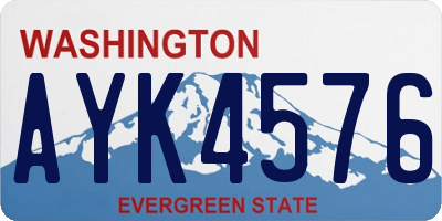 WA license plate AYK4576