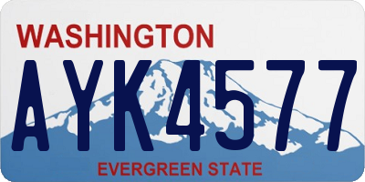 WA license plate AYK4577