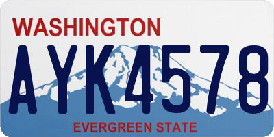 WA license plate AYK4578