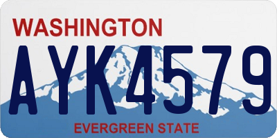 WA license plate AYK4579