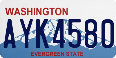 WA license plate AYK4580