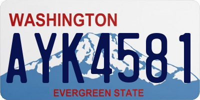 WA license plate AYK4581