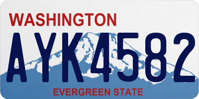 WA license plate AYK4582