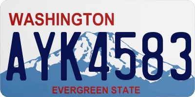WA license plate AYK4583