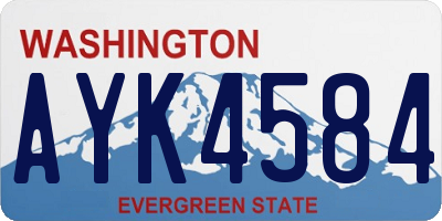 WA license plate AYK4584