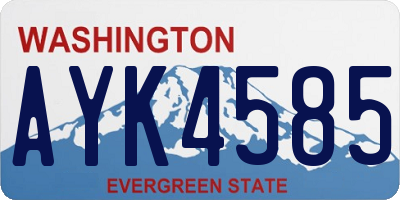 WA license plate AYK4585