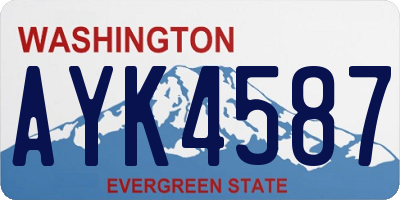 WA license plate AYK4587