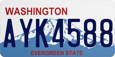 WA license plate AYK4588
