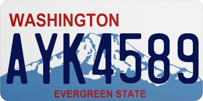 WA license plate AYK4589