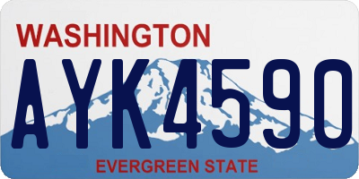 WA license plate AYK4590