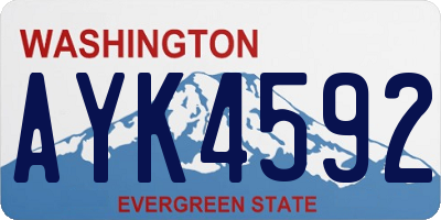 WA license plate AYK4592