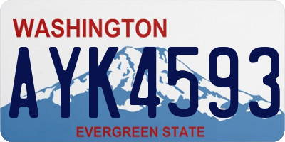 WA license plate AYK4593