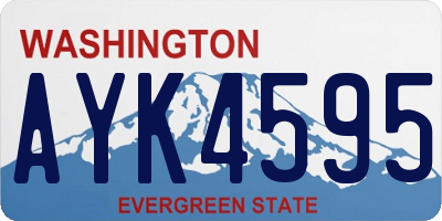WA license plate AYK4595